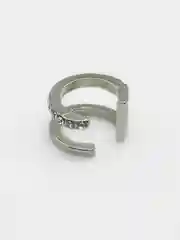Серебряный серьга - кафф двойная со стразами, кафф двойной, серьга без прокола