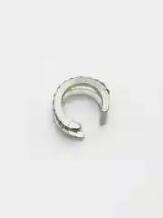 Серебряный серьга - кафф двойная со стразами, кафф двойной, серьга без прокола
