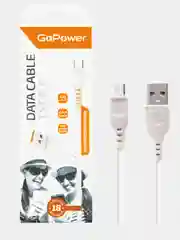 Белый кабель для зарядки телефона GoPower USB Type-C/microUSB/Lightning iphone андроид