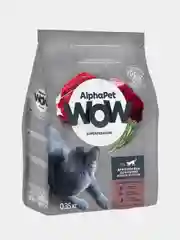 Сухой корм AlphaPet WOW для взрослых кошек и котов, c говядиной и печенью, 350 г