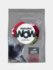 Сухой корм AlphaPet WOW для взрослых кошек и котов, c говядиной и печенью, 350 г