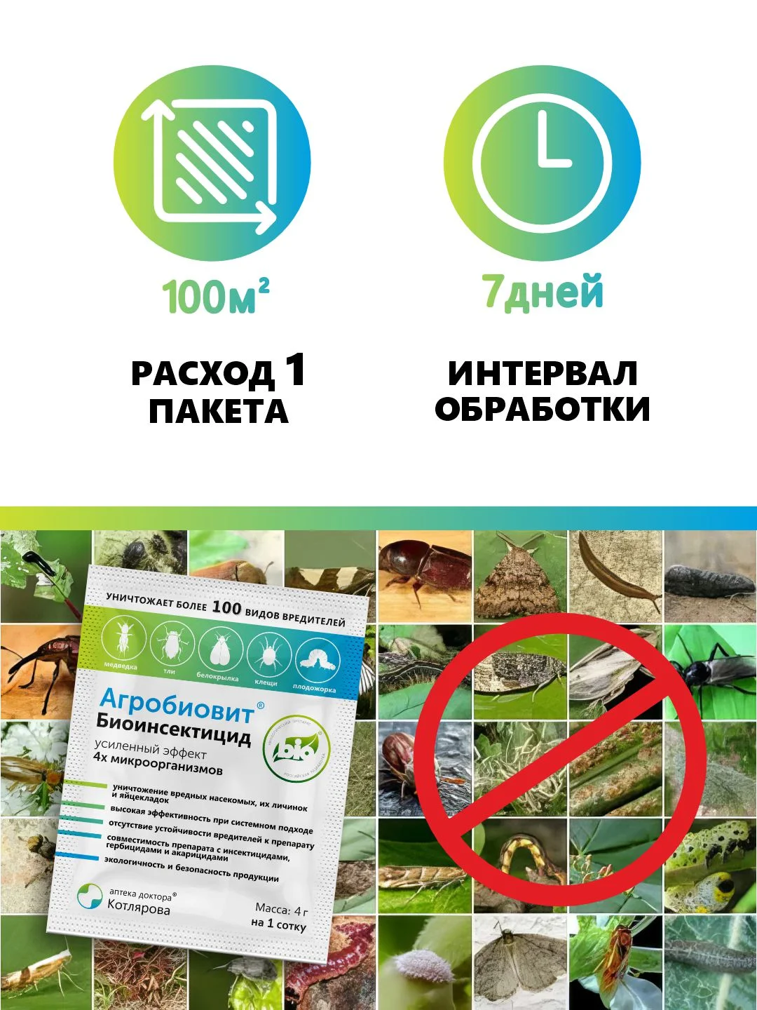 Агробиовит Биоинсектицид, уничтожает более 100 вредителей