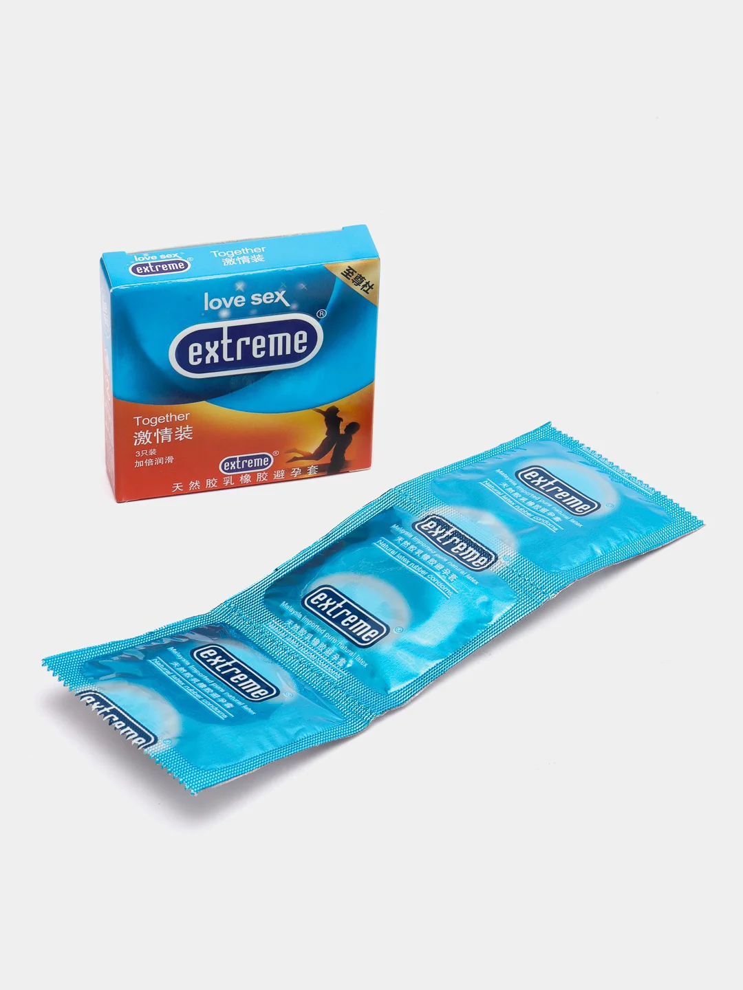 Бежевый презервативы Extreme с различными эффектами 3 штуки