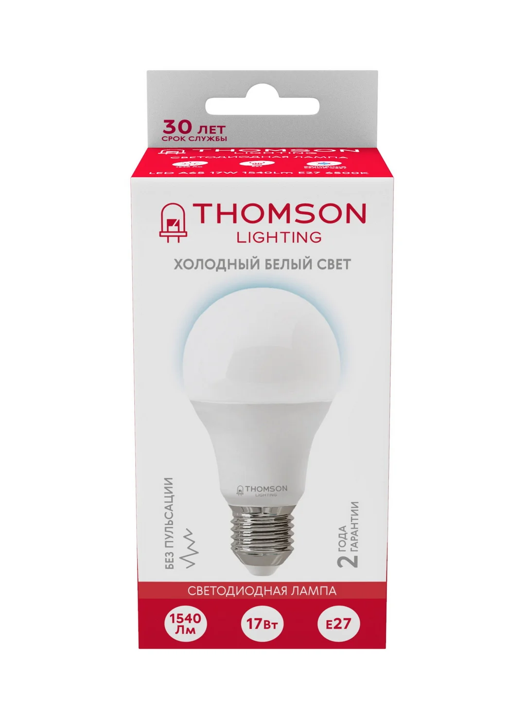 Лампочка светодиодная THOMSON TH-B2306 17 Вт, E27, А65, груша, 6500K холодный белый свет