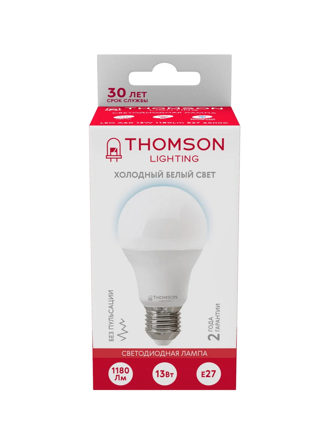 Лампочка светодиодная THOMSON TH-B2304 13 Вт, E27, А60, груша, 6500K холодный белый свет