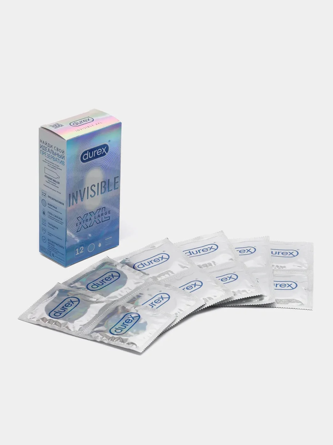Презервативы Durex №12 Invisible XXL ультратонкие, 12 штук