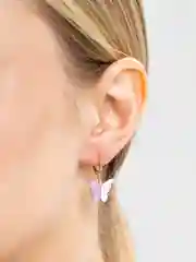 Сиреневый серьги с подвеской Бабочка