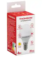 Лампочка светодиодная THOMSON TH-B2101 4 Вт, E14, шар, 3000K теплый белый свет