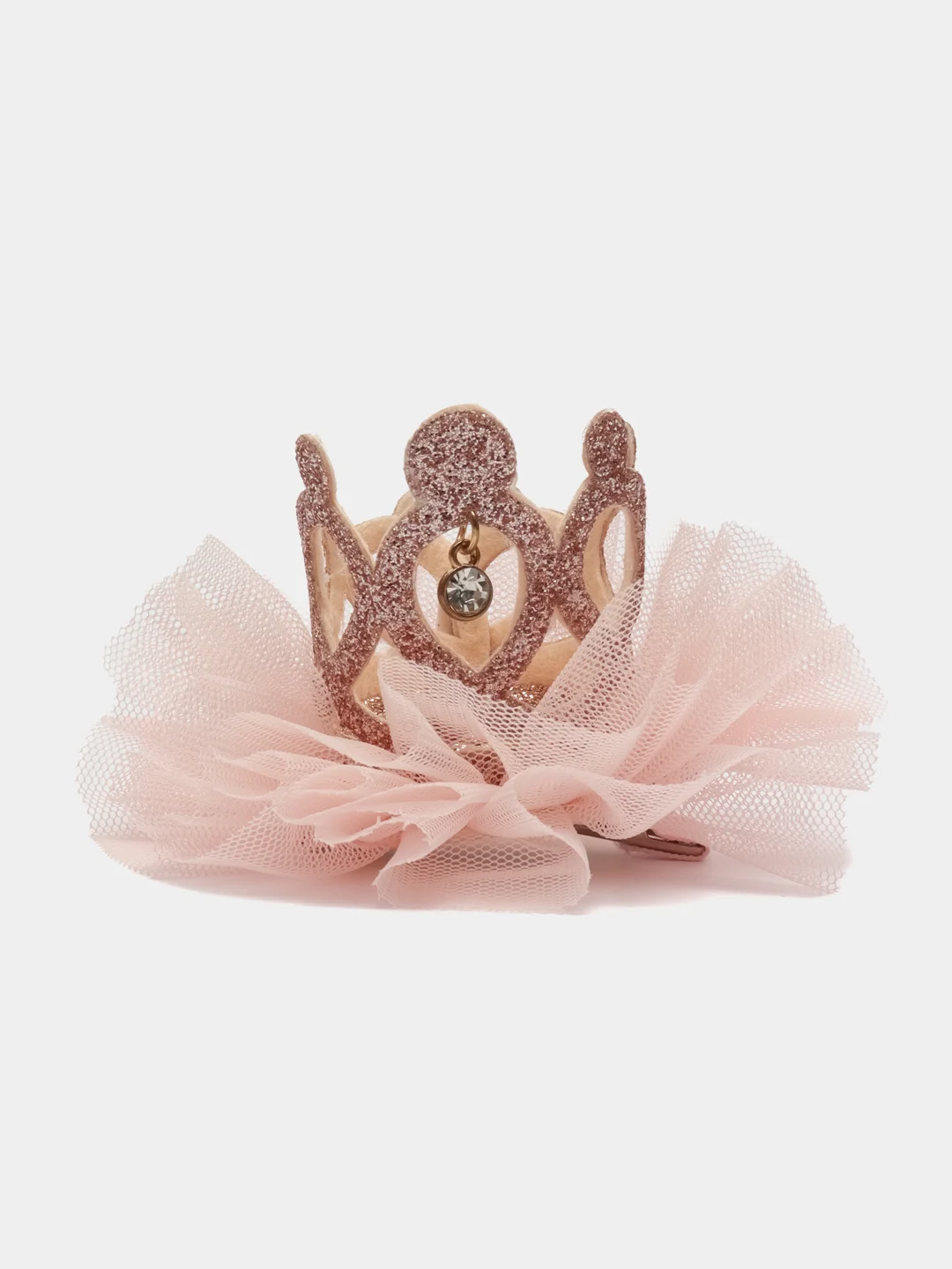 Коралловый меланж зажим для волос с короной/Аксесуары для девочек