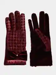 Бордовый перчатки женские