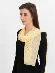 Лимонный платок легкий летний в горошек