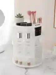 Белый органайзер для косметики, украшений и мелочей, вращающийся