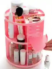 Розовый органайзер для косметики, украшений и мелочей, вращающийся