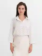 Белый рубашка блузка женская в горох