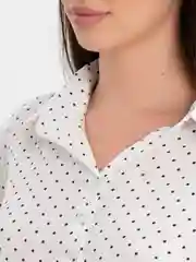 Белый рубашка блузка женская в горох