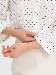 Белый рубашка блузка женская в горох