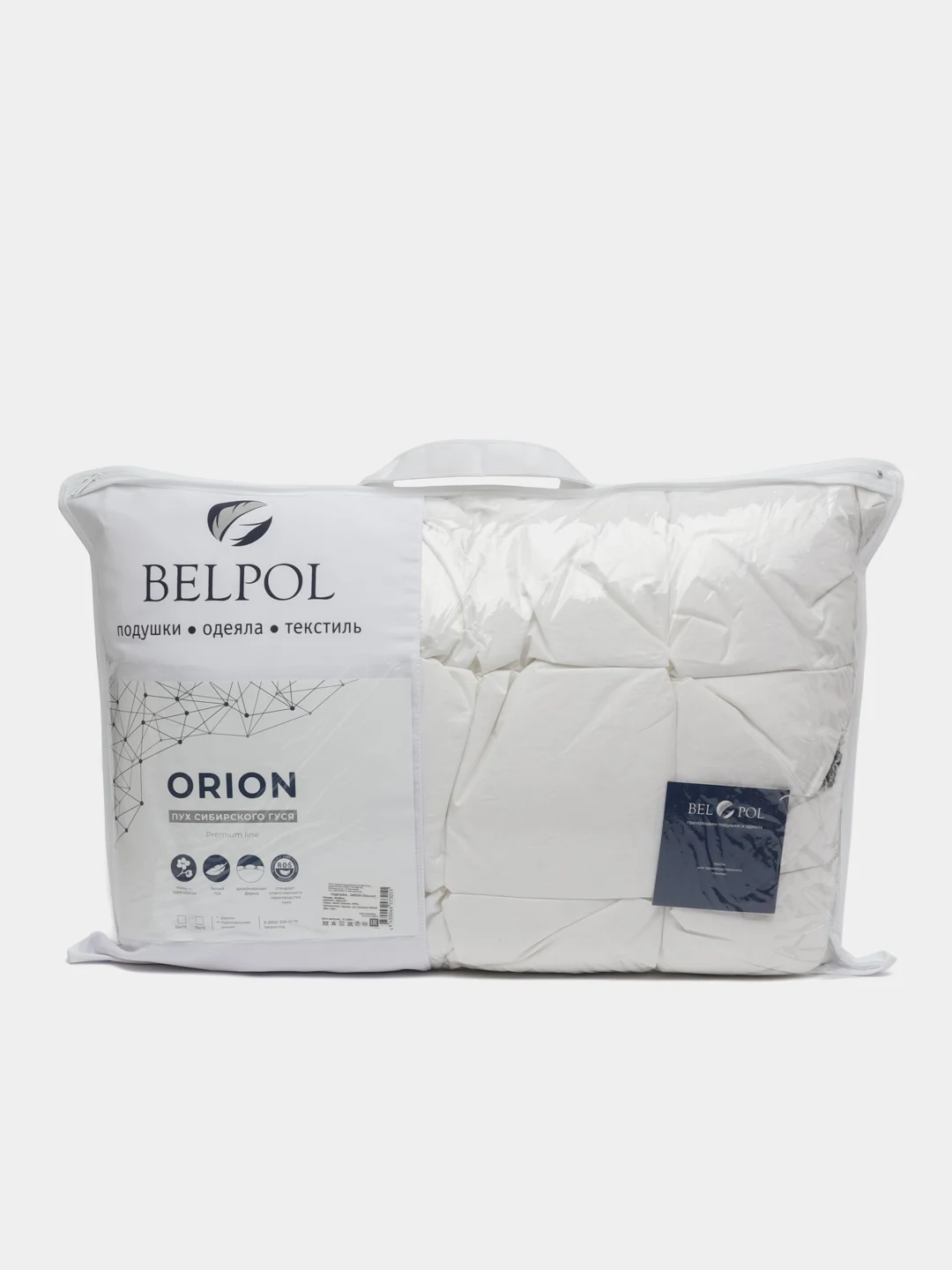 Подушка  BelPol пуховая BP ORION белый 50х68 буфы 10000008990