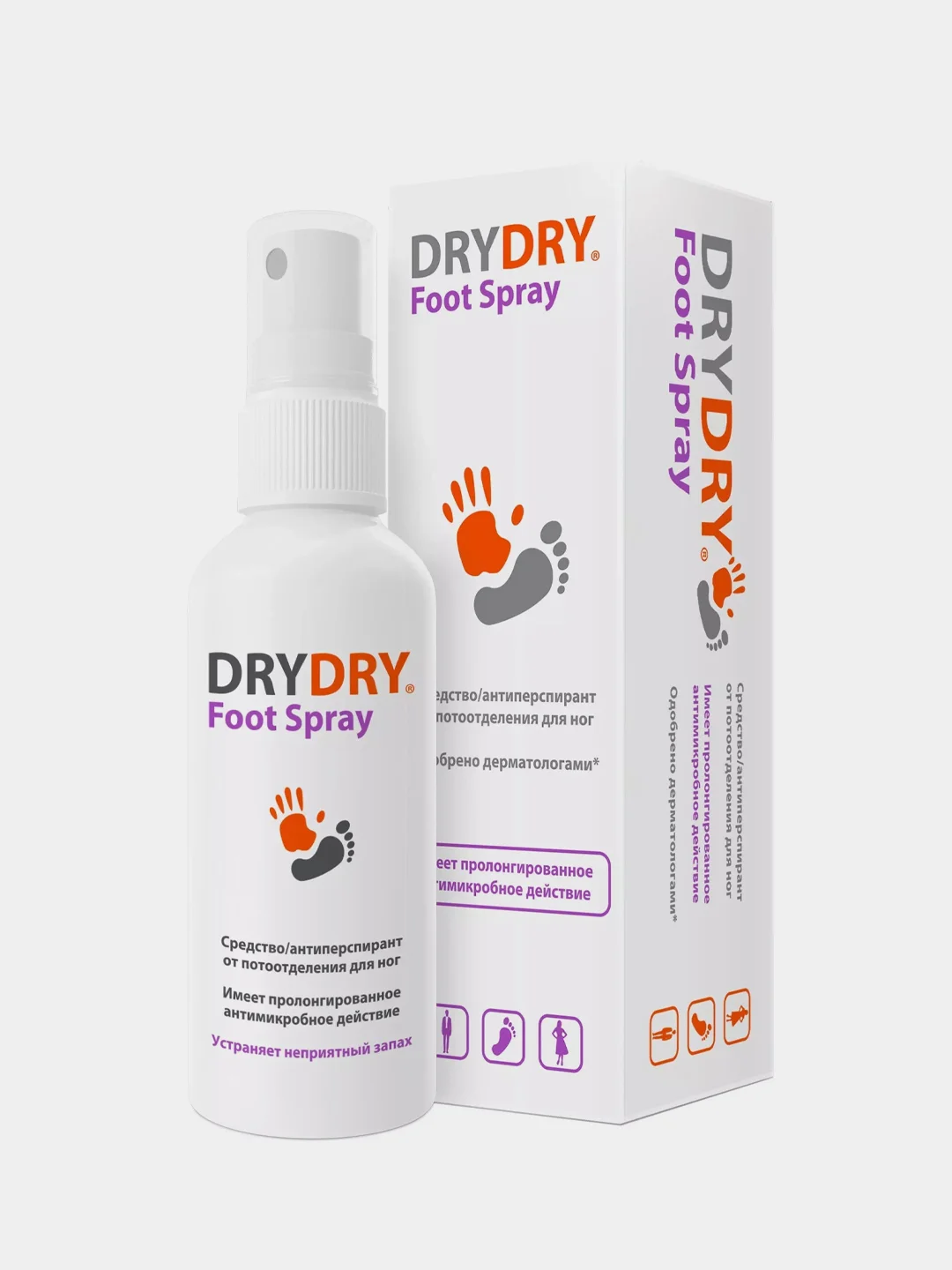 DRY DRY Foot Spray антиперспирант для ног, дезодорант ДРАЙ ДРАЙ для ног от запаха