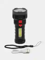 Фонарь светодиондный, фонарь ручной заряжаемый через  USB, фонарь с индикатором заряда