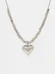 Серебряный женская цепочка ожерелье колье подвеска на шею Сердце