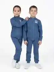 Синий меланж спортивный костюм для мальчика Утенок, на флисе