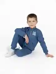 Синий меланж спортивный костюм для мальчика Утенок, на флисе