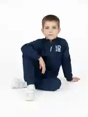 Синий меланж спортивный костюм для мальчика Утенок, на флисе