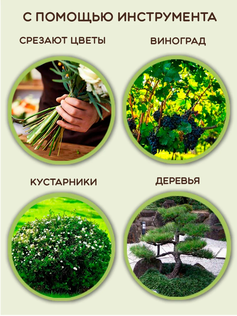 Секатор садовый, 1-2.sale, 19 см, 7,5", возвратная пружина