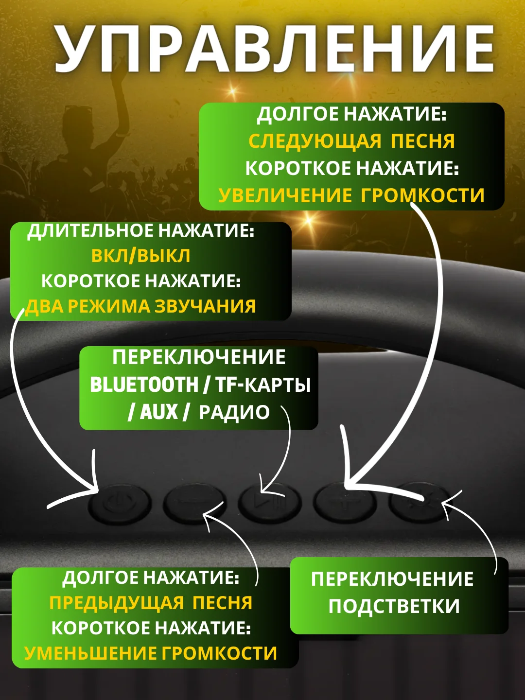 Беспроводная портативная Bluetooth караоке колонка с микрофонами, с LED подстветкой