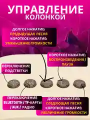 Белый беспроводная портативная караоке колонка с микрофонами, Bluetooth колонка с LED подсветкой