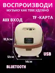 Белый беспроводная портативная караоке колонка с микрофонами, Bluetooth колонка с LED подсветкой