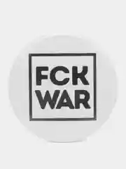 Белый значок "FCK war" из серии "Говорящий квадарт", 56 мм