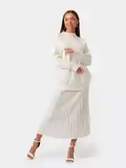 Костюм женский, вязаный, свитер, юбка плиссе