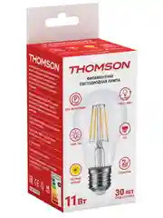 Лампочка светодиодная филамент. THOMSON TH-B2063 11 Вт, E27, А60, груша, 2700K теплый свет