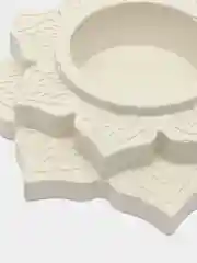 Белый подсвечник из гипса "Мандала", 2 шт