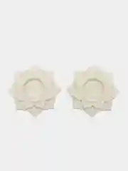 Белый подсвечник из гипса "Мандала", 2 шт