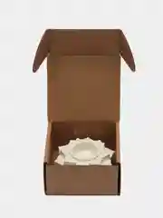 Белый подсвечник из гипса "Мандала", 2 шт
