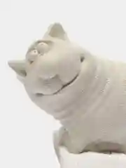 Белый статуэтка Кот