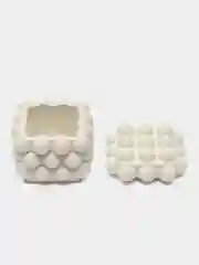 Белый шкатулка из гипса "Bubble" с крышкой