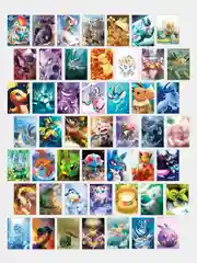 Мини постеры - аниме Pokemon, 50 шт