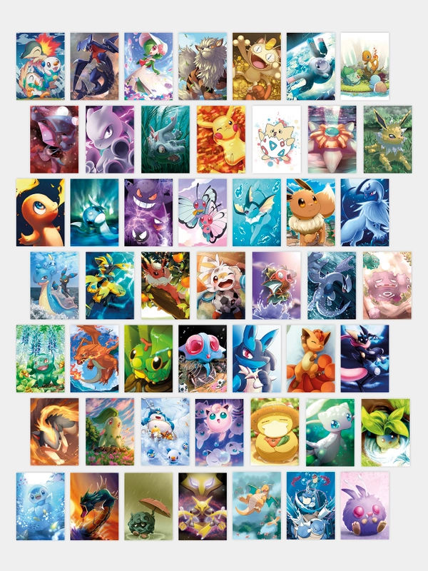 Мини постеры - аниме Pokemon, 50 шт