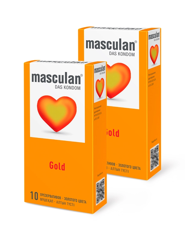 Презервативы Masculan Gold №10, 2 уп. (20 презервативов, золотого цвета с ароматом ванили)