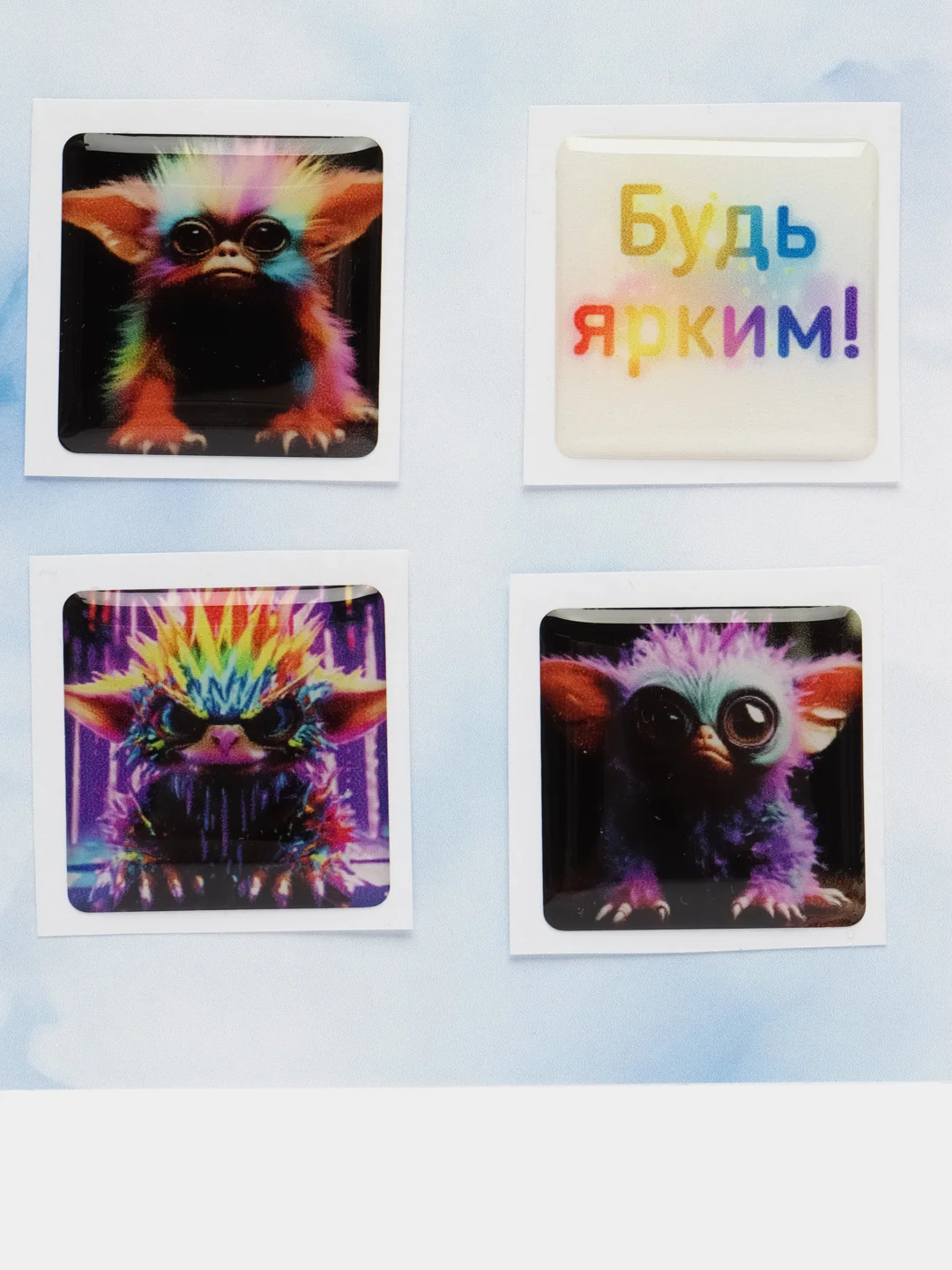 Розовый набор 3д стикеров для подружек, крысы, гремлины , наклейки на телефон