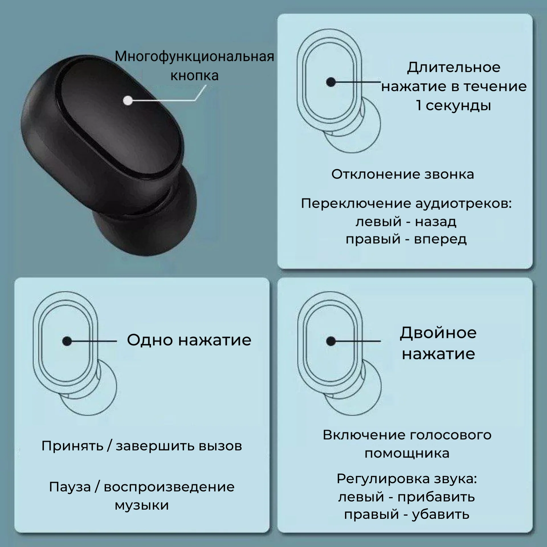 Беспроводные наушники MiPods A6S PRO с микрофоном Bluetooth