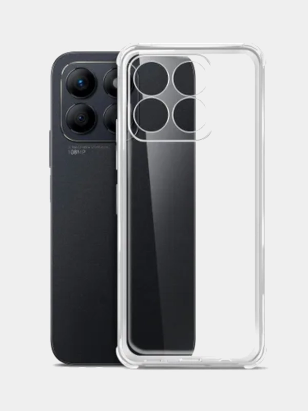 Чехол Honor X8b / Хонор Х8б, прозрачный, силиконовый, противоударный