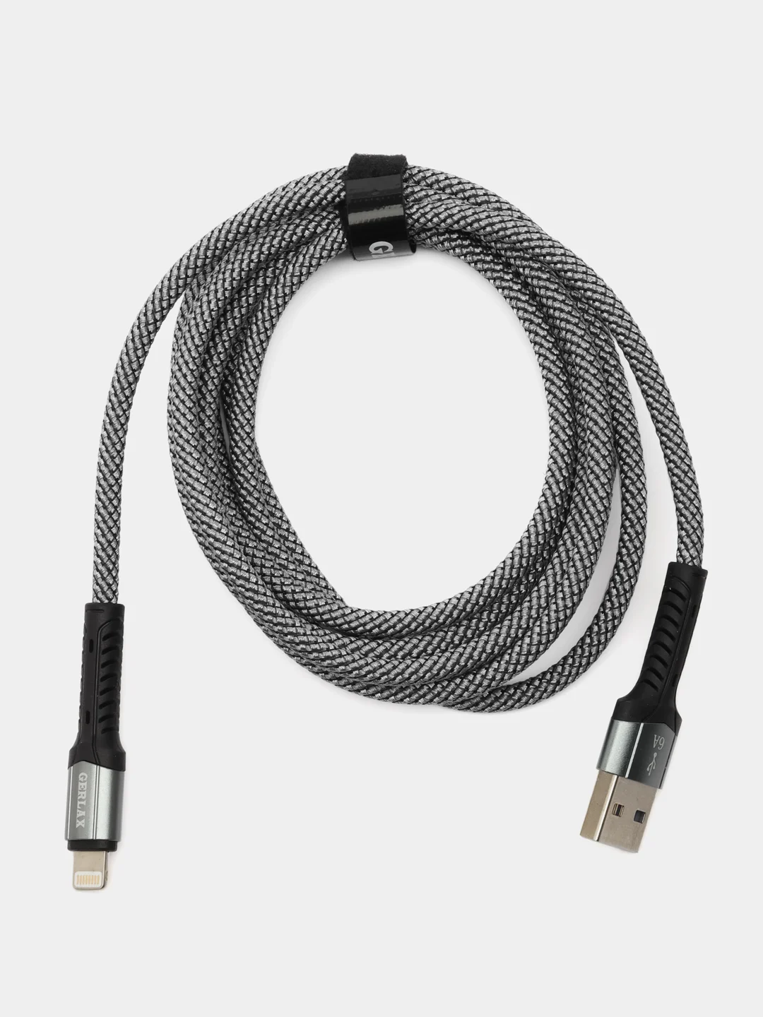 Провод Герлакс Lightning для iPhone  кабель зарядки для телефона Lightning usb 6А 2 метра
