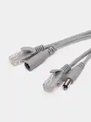 Кабель 2 в 1 шнур удлинитель питания для ip камеры видеонаблюдения и провод видеокамеры