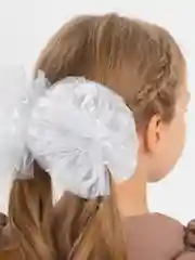 Прозрачный школьный бант для волос, белый, 2 штуки