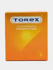 Презервативы ребристые с силиконовой интимной гель смазкой для секса Torex 3 штуки