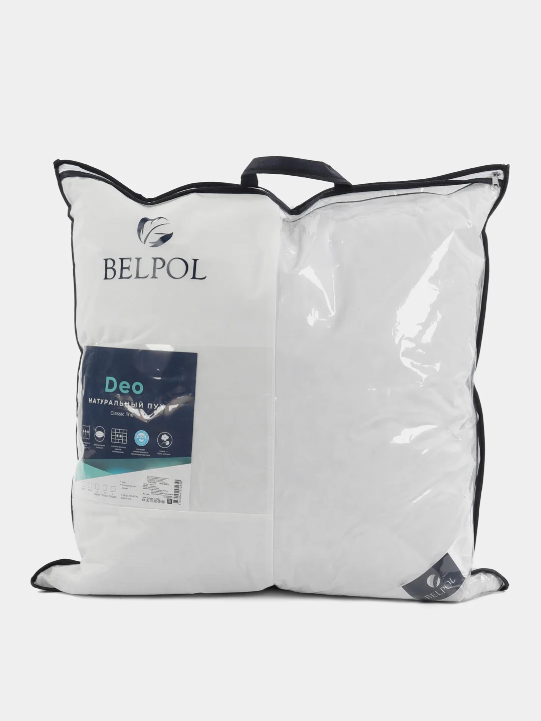 Подушка BelPol пуховая BP DEO белая 50х68, 68х68 трехкамерная